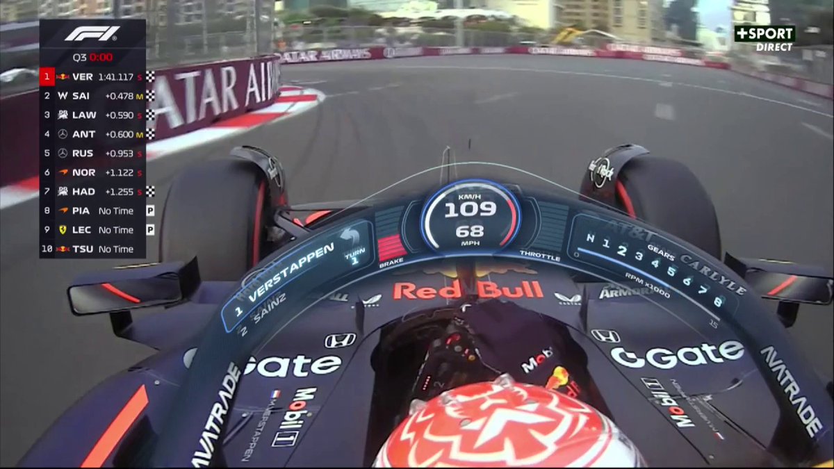 Quelle séance de qualifications ! Verstappen prend la pole position, suivi de Sainz en P2 et de Lawson en P3 🫨 #AzerbaijanGP #F1