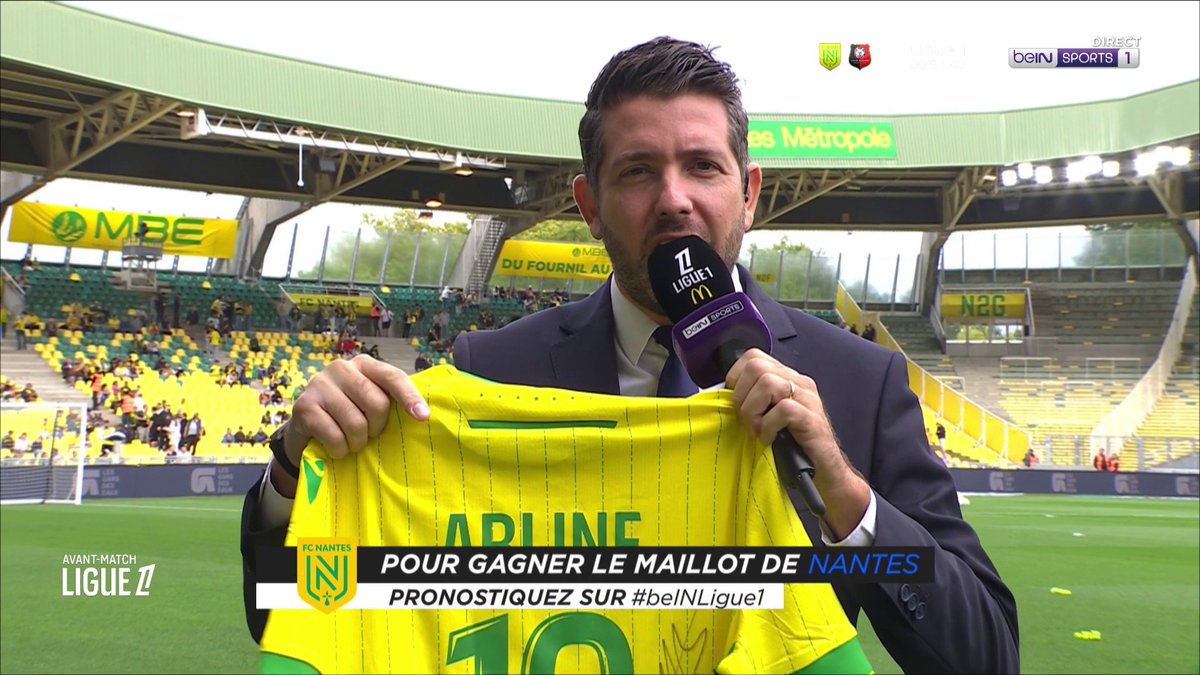 [LIVE🎥] 🇫🇷 CONCOURS #Ligue1 🤩🔮 Donnez votre pronostic pour Nantes - Rennes via #FCNSRFC et #beINLIGUE1 avant le coup d'envoi du derby breton ! 👕 Le maillot dédicacé de Matthis Abline est à gagner ! #Ligue1Mcdonalds
