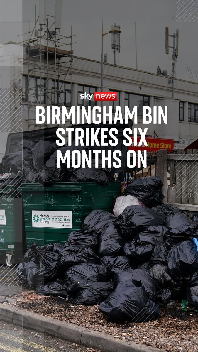 It's been six months since Birmingham's bin workers walked out on an all-out strike, leaving piles of rubbish in black bin bags cluttering the streets and residents complaining of a risk to public health, and no end in sight yet. Sky's Frazer Maude reports.