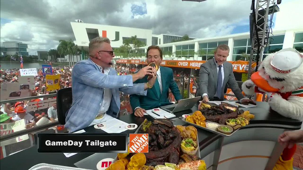 Pat McAfee had to make sure Nick Saban got in on the South Florida BBQ 😂