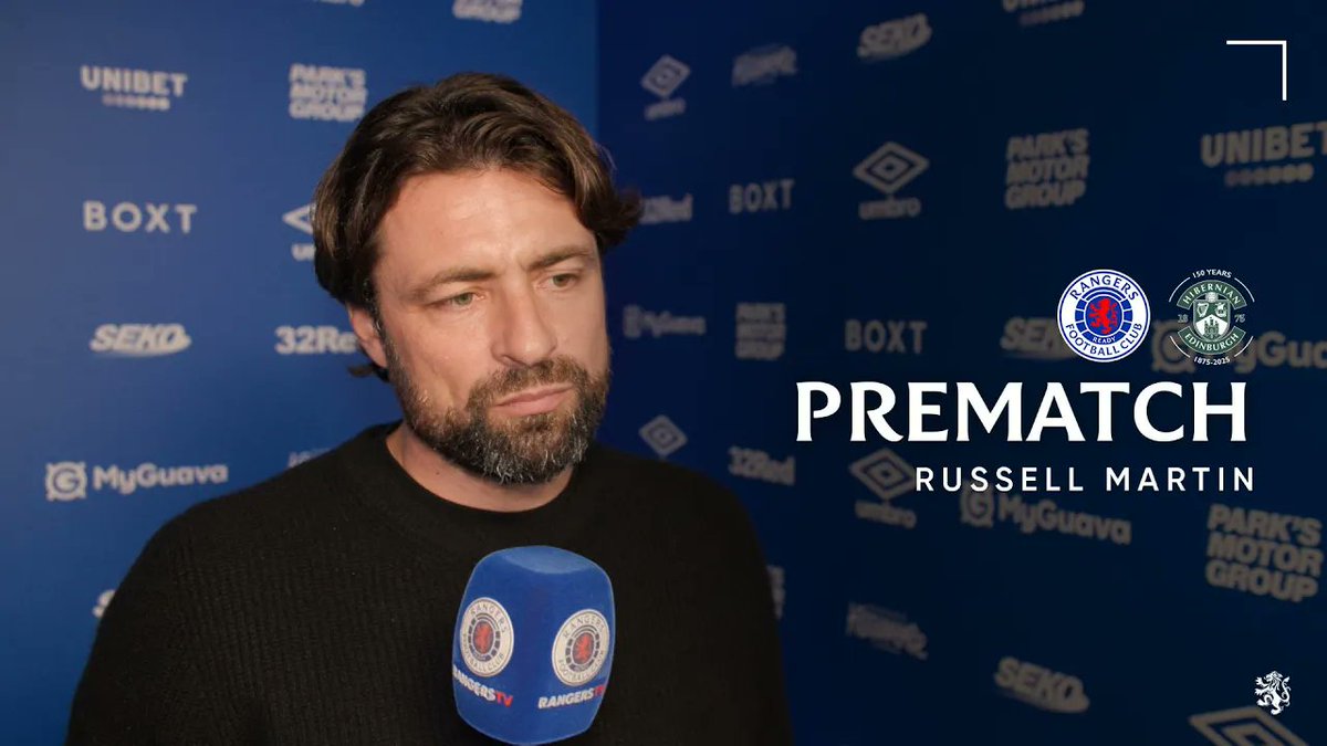 🎙️ Russell Martin spoke to RangersTV ahead of today's match against Hibernian. 📺 RangersTV subscribers outside the UK can watch the match live: