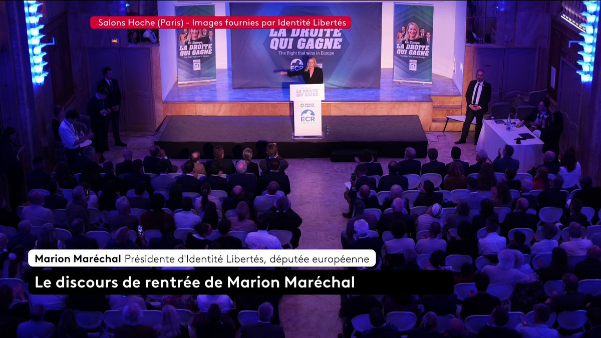 🗣 « Vous êtes la honte de ce pays », déclare Marion Maréchal-Le Pen, lors de son discours de rentrée. Elle s’adresse à la gauche française en évoquant l’affaire du meurtre de Philippine et sa volonté d’allonger les durées de rétention.
