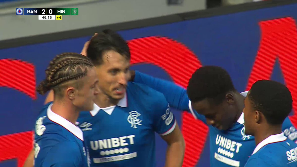 Bojan Miovski is up and running in the blue of Rangers Football Club! ๐ต His first goal puts the home side in a commanding position heading in to the break ๐ #PremierSportsCup | SPFL