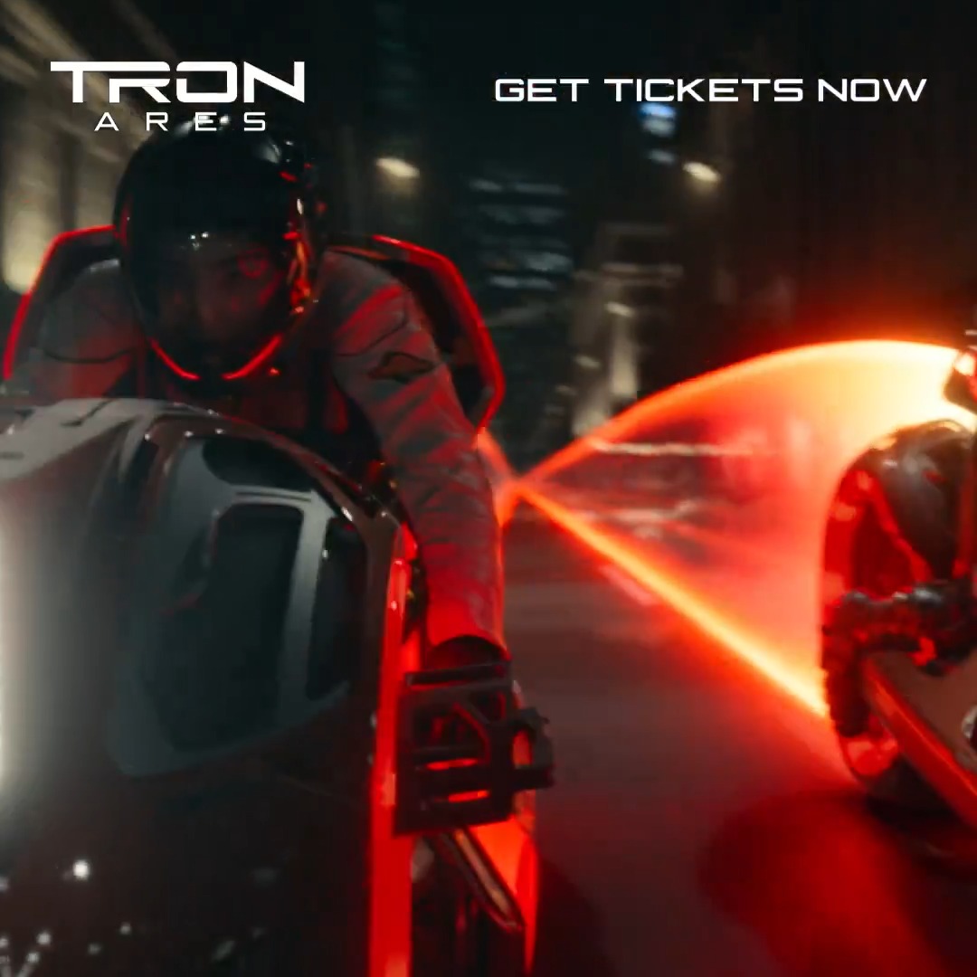 Get ready for the ultimate ride. 🏍️ Experience Tron: Ares only in theaters and IMAX October 10. Get tickets now: