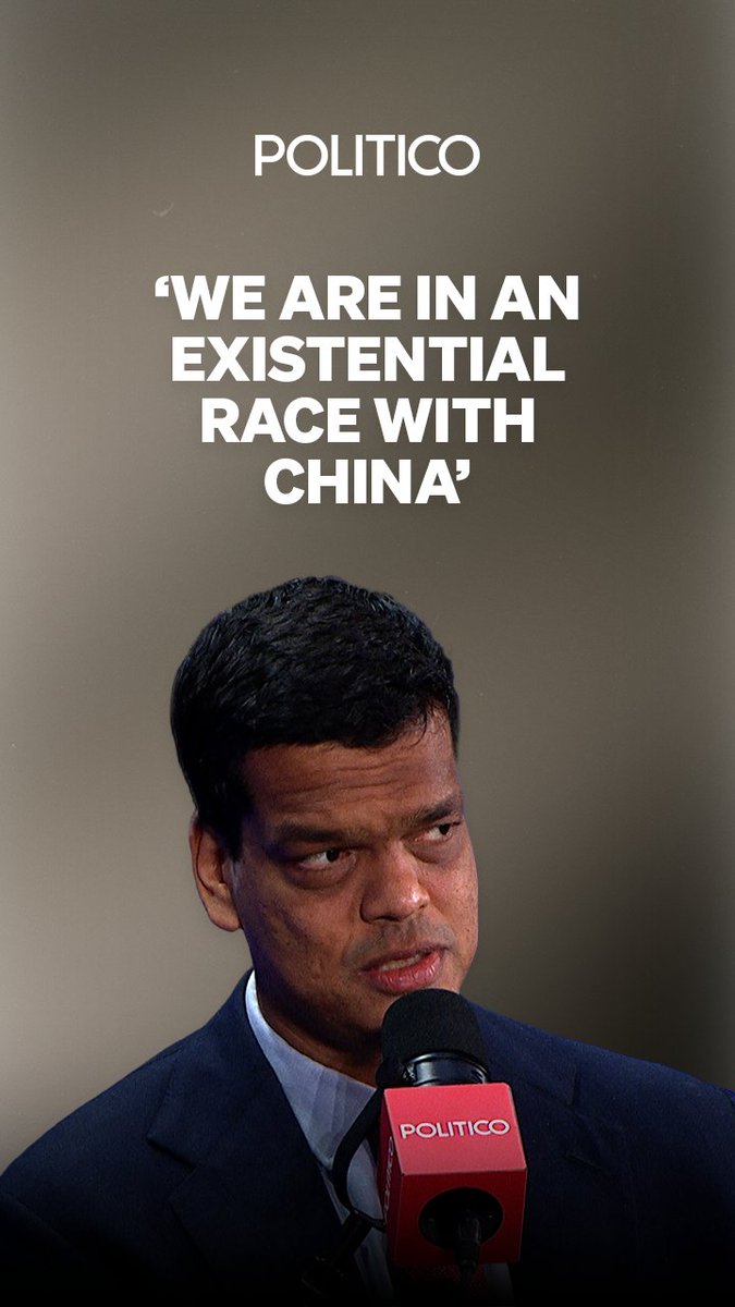 Trump's AI Advisor Sriram Krishnan tells our @dashaburns that the U.S. is in “an existential race with China" to own the AI space. Hear more on this week's episode of #theconversation. Full episode out now: