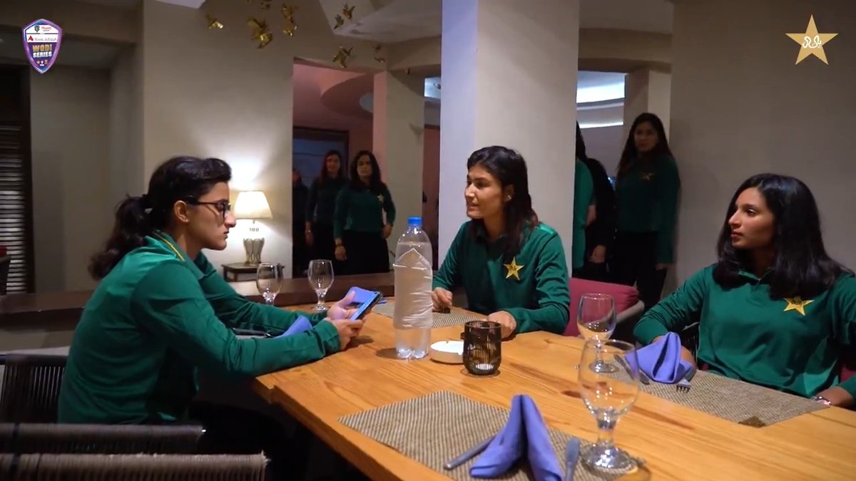 An evening out in Lahore ✨ Dinner hosted by PCB Women’s Wing, headed by Rafia Haider, for the Pakistan and South Africa teams with match officials 🍽️ #PAKWvSAW | #BackOurGirls