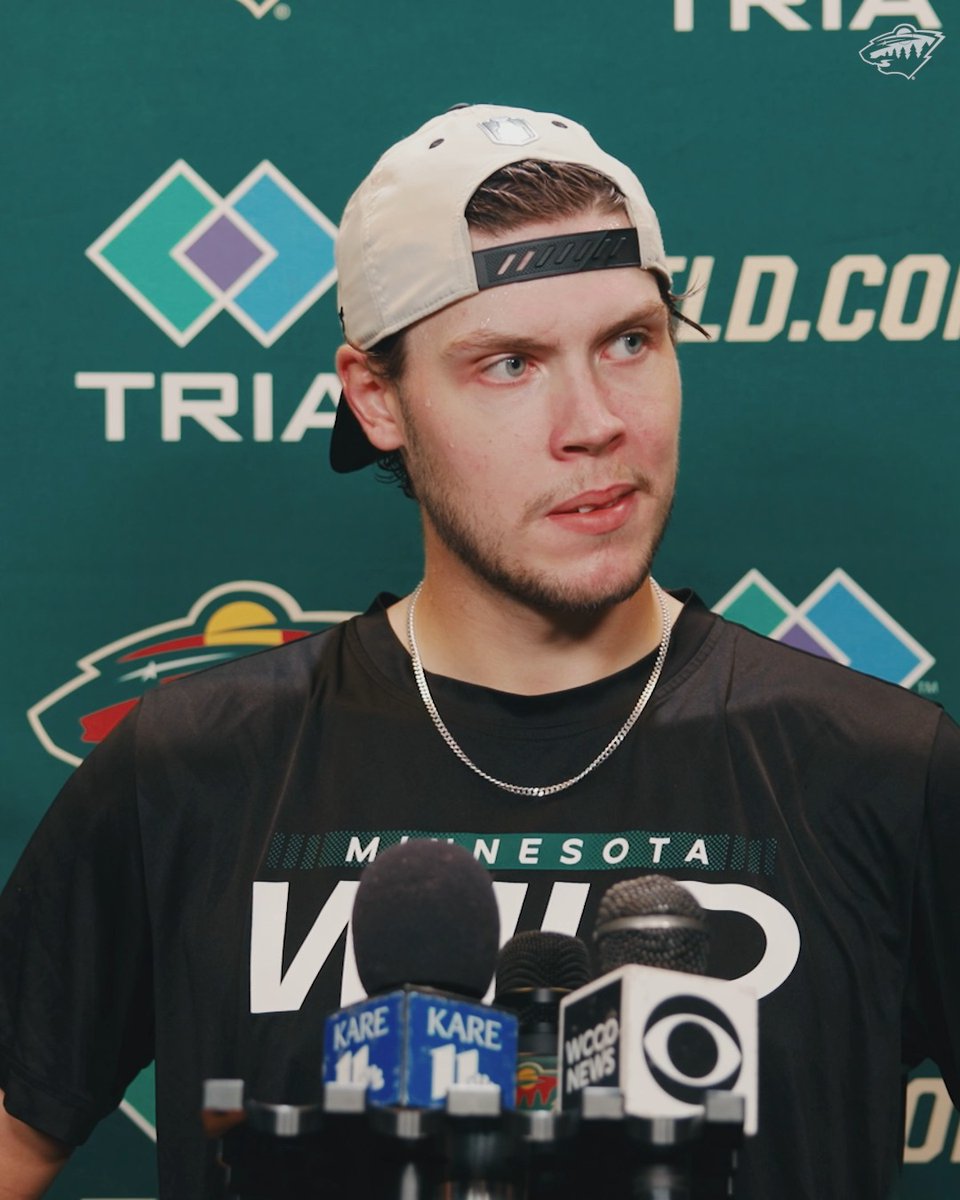 "It's up to me to show that I want to be that guy" 🗣️ Jesper Wallstedt on earning his spot #mnwild