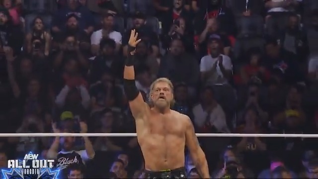 Adam Copeland pays tribute to John Cena by using his signature moves. #AEWAllOut