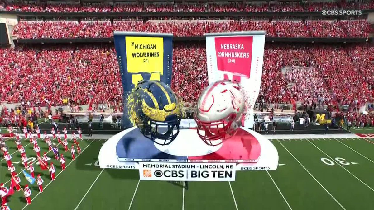 It's the Big Ten on CBS at Memorial Stadium in Lincoln, Nebraska. No. 21 Michigan Football vs. Nebraska Football NOW on CBS and Paramount+