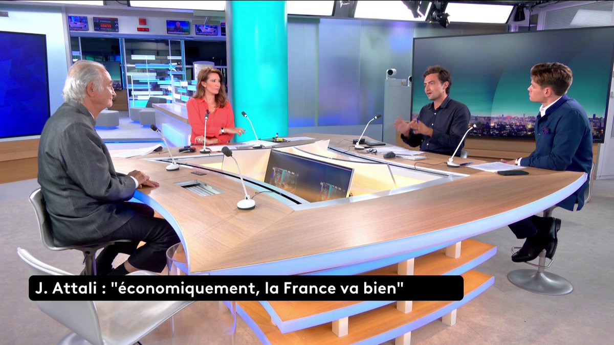 🗣 « Économiquement, globalement, la France ne va pas si mal en termes d’inflation et en termes d’emploi », souligne Jacques Attali, écrivain et économiste, dans #LePouretleContre.