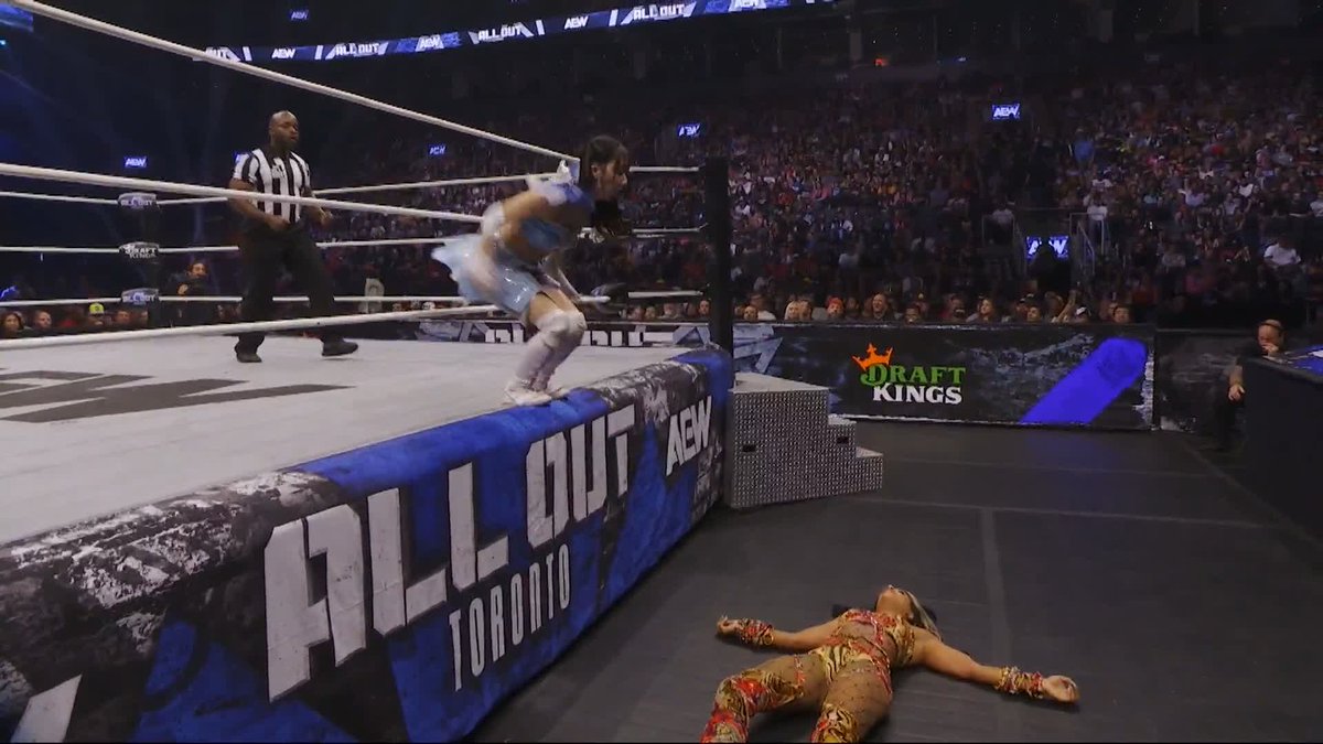 Two consecutive stomps from Riho! Watch #AEWAllOut LIVE on HBO Max