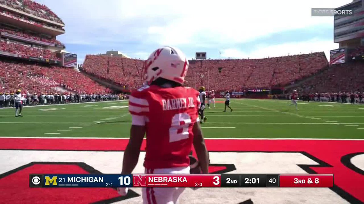 JACORY BARNEY FOR SIX. Nebraska Football ties it all up!