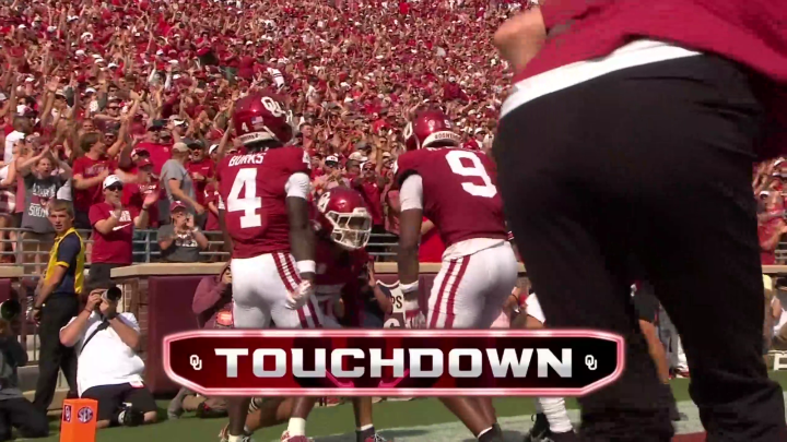 A little trickery from the Sooners 👀 Isaiah Sategna pretended to head to the sideline before bursting free for the touchdown. Watch Auburn-Oklahoma on ABC and the ESPN App 🍿