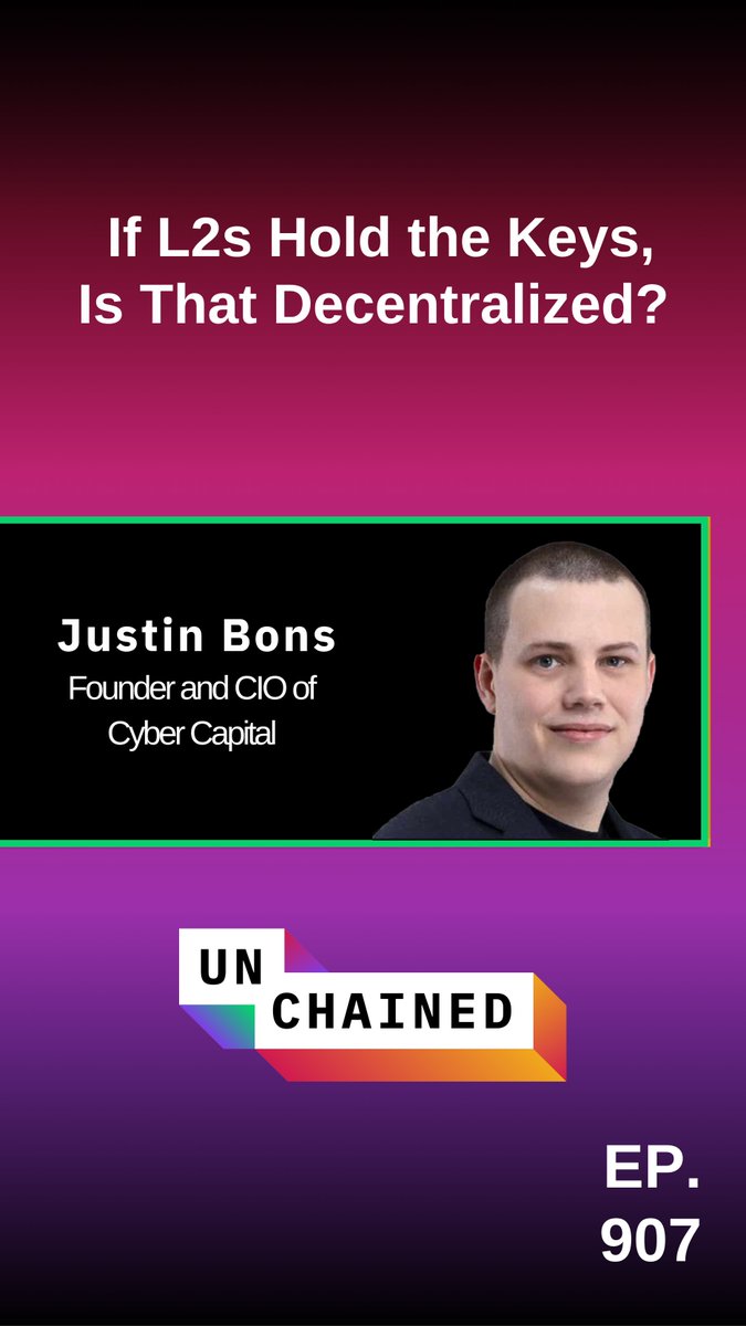 “The crappiest L1” can’t steal funds… but the biggest L2s can? 😬 Justin Bons questions whether rollups’ control levers break crypto’s core promise.