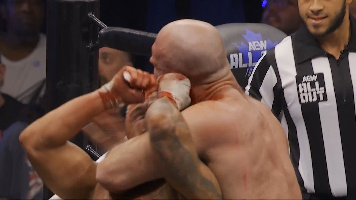 FORK TO THE SKULL OF @JONMOXLEY! Watch #AEWAllOut LIVE on HBO Max