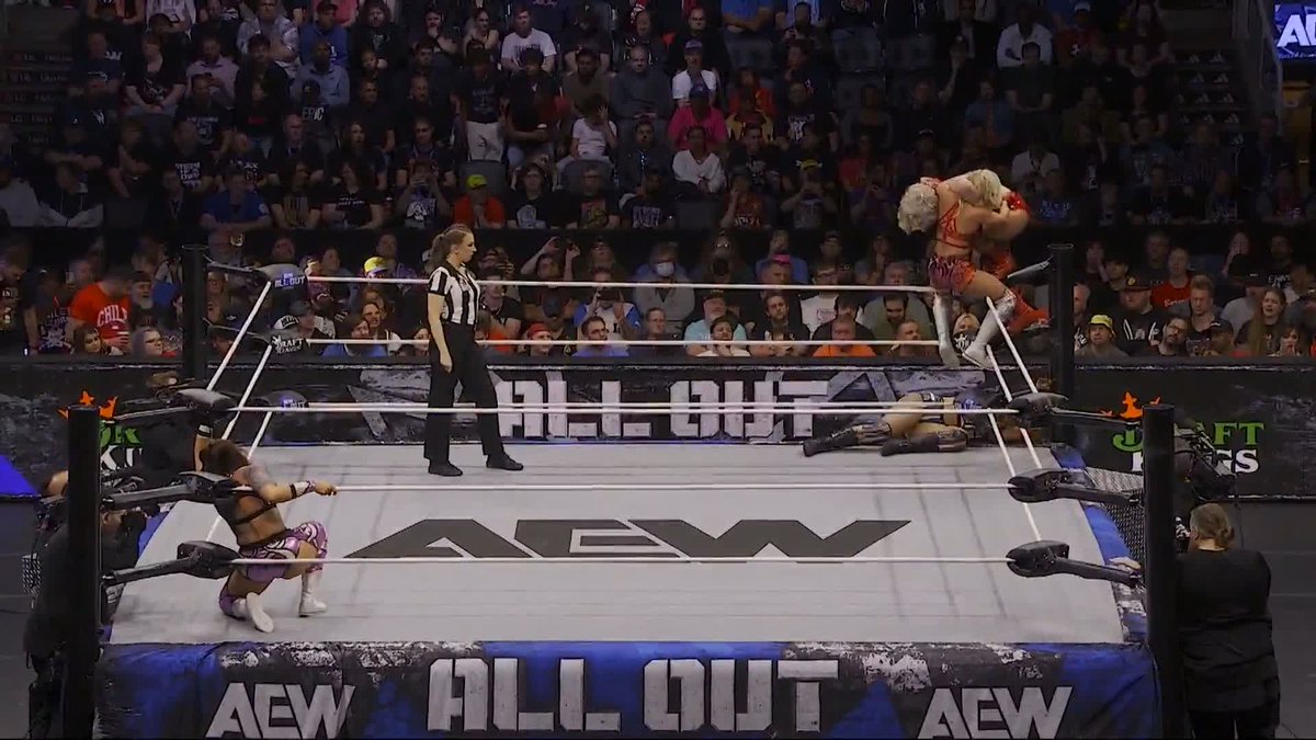 The "Toxic Spider" @Toxic_Thekla is most comfortable tangled in her web! Watch #AEWAllOut LIVE on HBO Max
