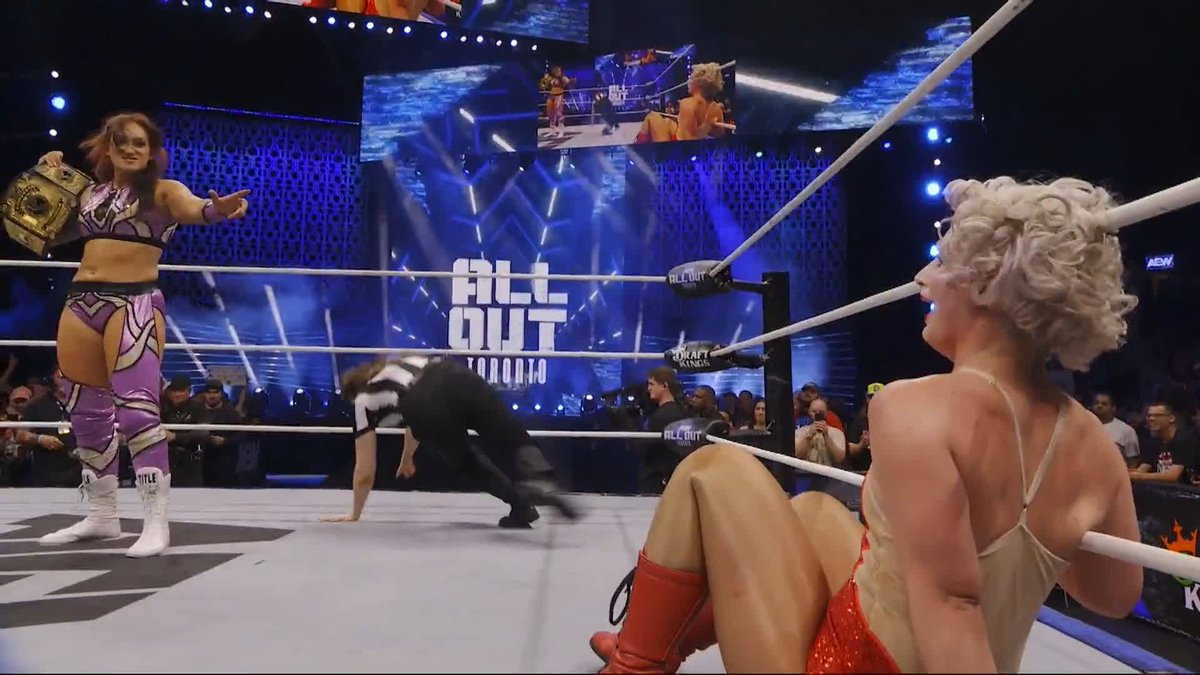 .@CallMeKrisStat is your NEW AEW Women's World Champion and "Timeless" Toni Storm is stunned! Watch #AEWAllOut LIVE on HBO Max