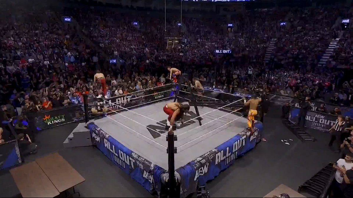 BODIES ARE FLYING EVERYWHERE! Watch #AEWAllOut LIVE on HBO Max