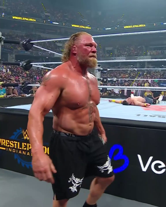 BROCK LESNAR BEATS JOHN CENA AT WRESTLEPALOOZA AND THEN WENT AFTER THE REFEREE 😳 Stream #Wrestlepalooza LIVE on the ESPN App.