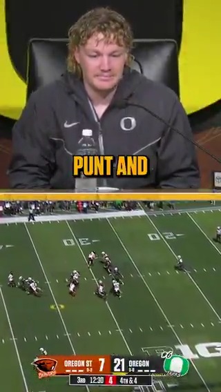 "Never run in my life so that's where the slide came in..." James Ferguson-Reynolds on Oregon Football's fake punt scheme for the first down.