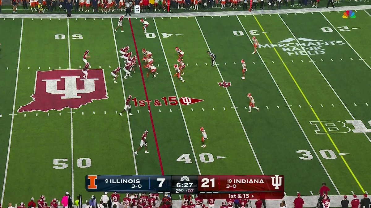 And he's gone 💨 Just the TD play Indiana Football drew up! 📺 NBC