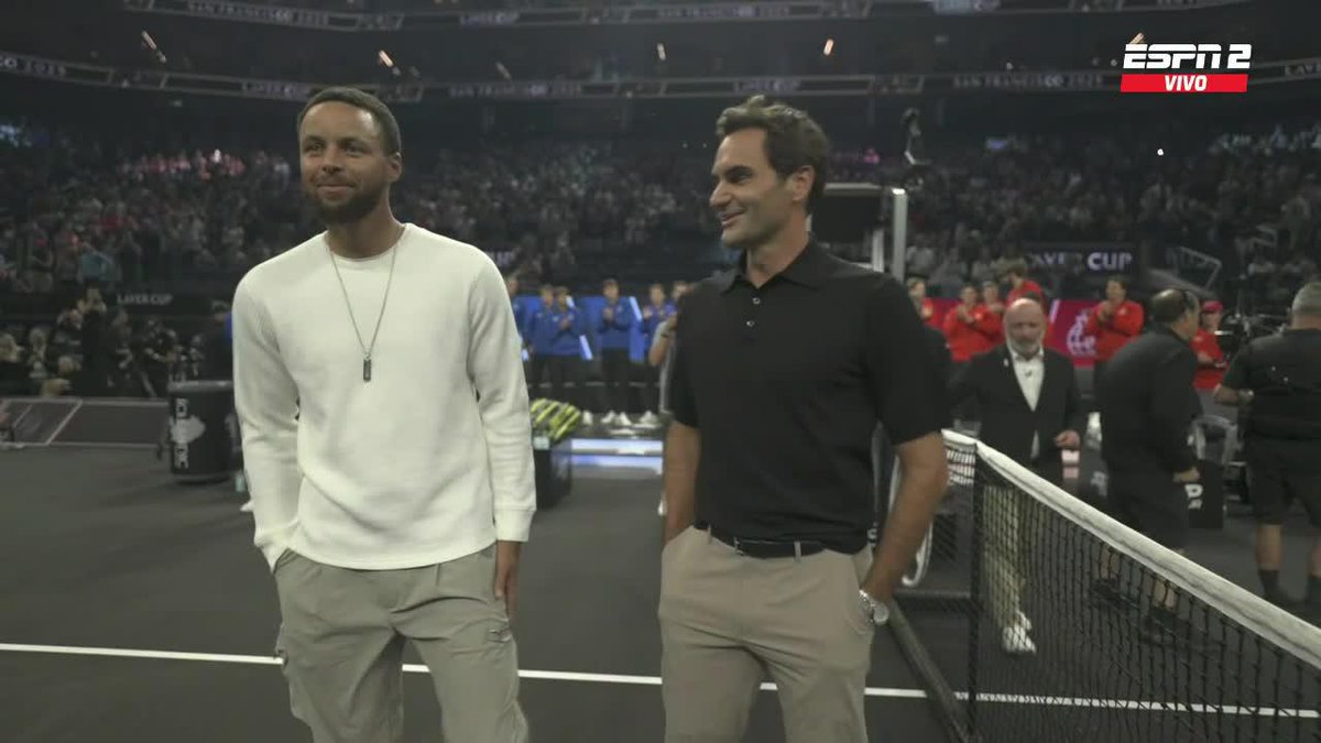 Admítelo, no esperabas ver a Stephen Curry junto a Roger Federer en la #LaverCup. 😅 📺 Mirá la Laver Cup en el Plan Premium de Disney+.