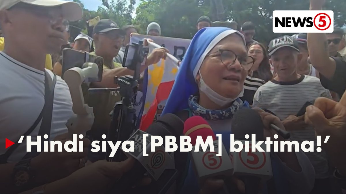 ‘LUMAYAS KA! TAKSIL!’ ‘Yan ang naging reaksyon ng mga raliyista sa Liwasang Bonifacio matapos magsalita ang isang madre ukol sa maayos umanong pamumuno ni Pres. Bongbong Marcos. | via Aime Atienza/One PH