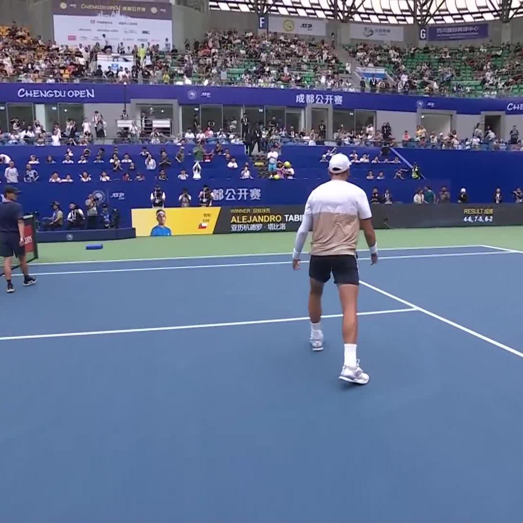 What it means! 🙌 Qualifier Alejandro Tabilo is through to the #ChengduOpen after beating Christopher O’Connell 4-6 7-5 6-3 💪