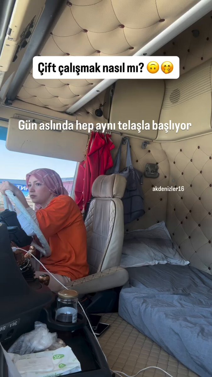 Birlikte tırcılık yapan karı-koca sosyal medyada beğeni topladı:
