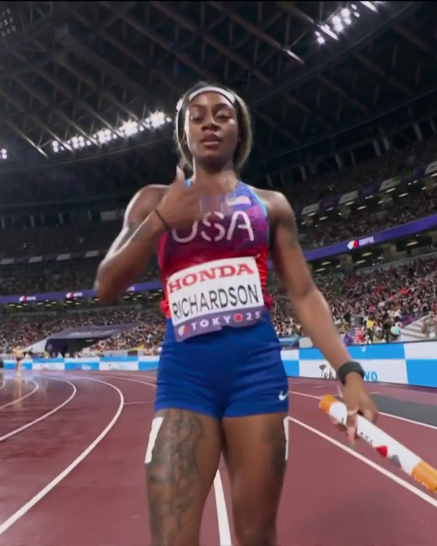 Team USA holds off Jamaica in a THRILLING 4x100m to win the world championship! #WorldAthleticsChamps