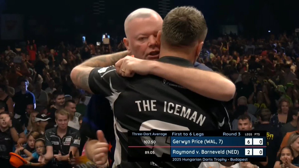 DOMINATION FROM PRICE! Gerwyn Price is the next player through to the quarter-finals following a comfortable 6-2 victory over Raymond van Barneveld! 📺 #ET12 | R3