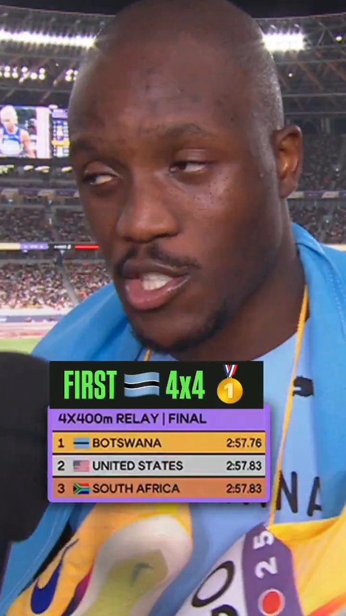 🇧🇼Botswana win the 4x400m rematch to bring home gold 🥇 #WorldAthleticsChamps