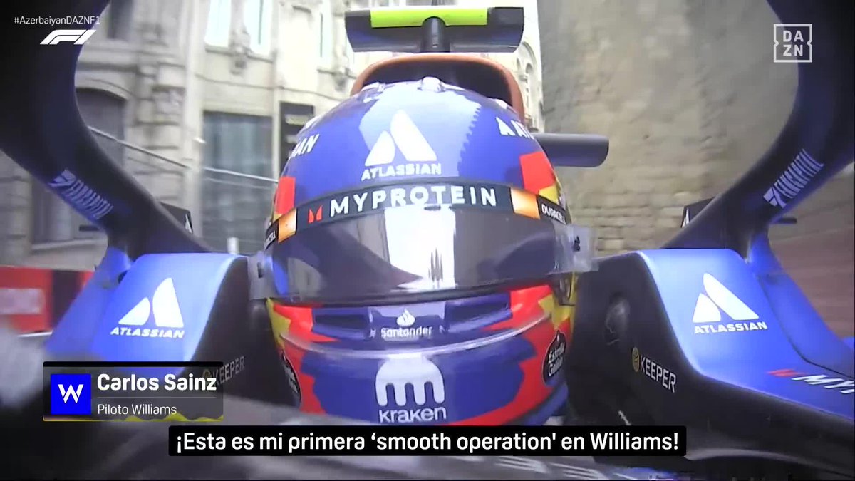 ¡ES UNA RADIO PARA LA HISTORIA! ¡ES CARLOS SAINZ LLENO DE FELICIDAD CELEBRANDO SU PODIO CON WILIAMS! #AzerbaiyanDAZNF1 🇦🇿