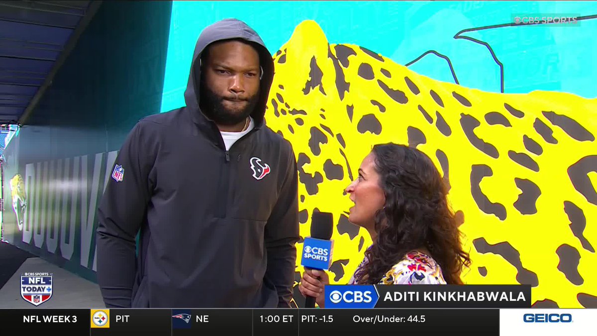 .Aditi Kinkhabwala with Nico Collins ahead of Texans-Jaguars.