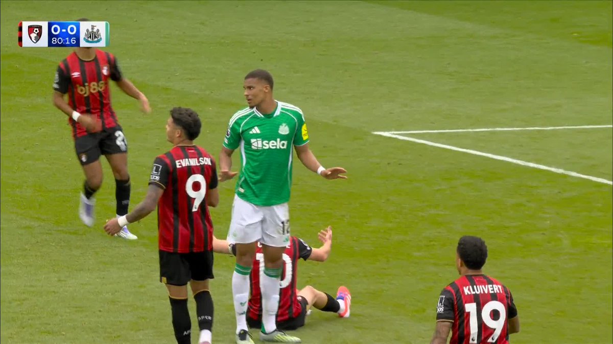 "He's very, very lucky" Bournemouth fans calling for a second yellow card for Malick Thiaw here...