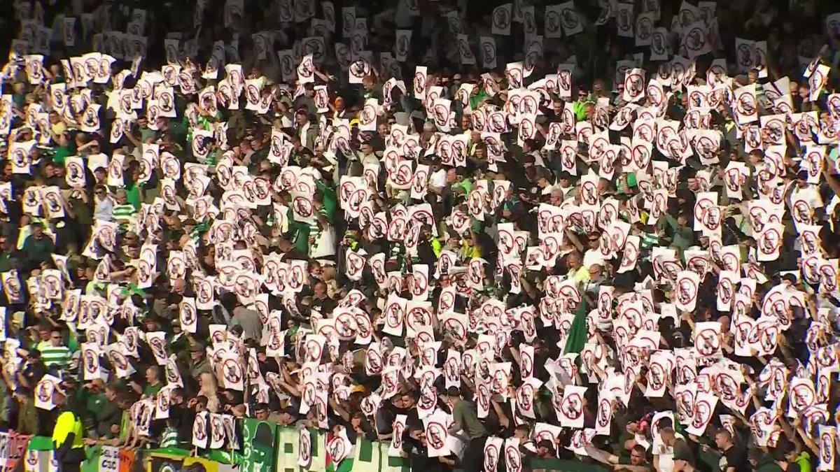 The Celtic board keep their head down as the Celtic fans hold their protest against their current board members…