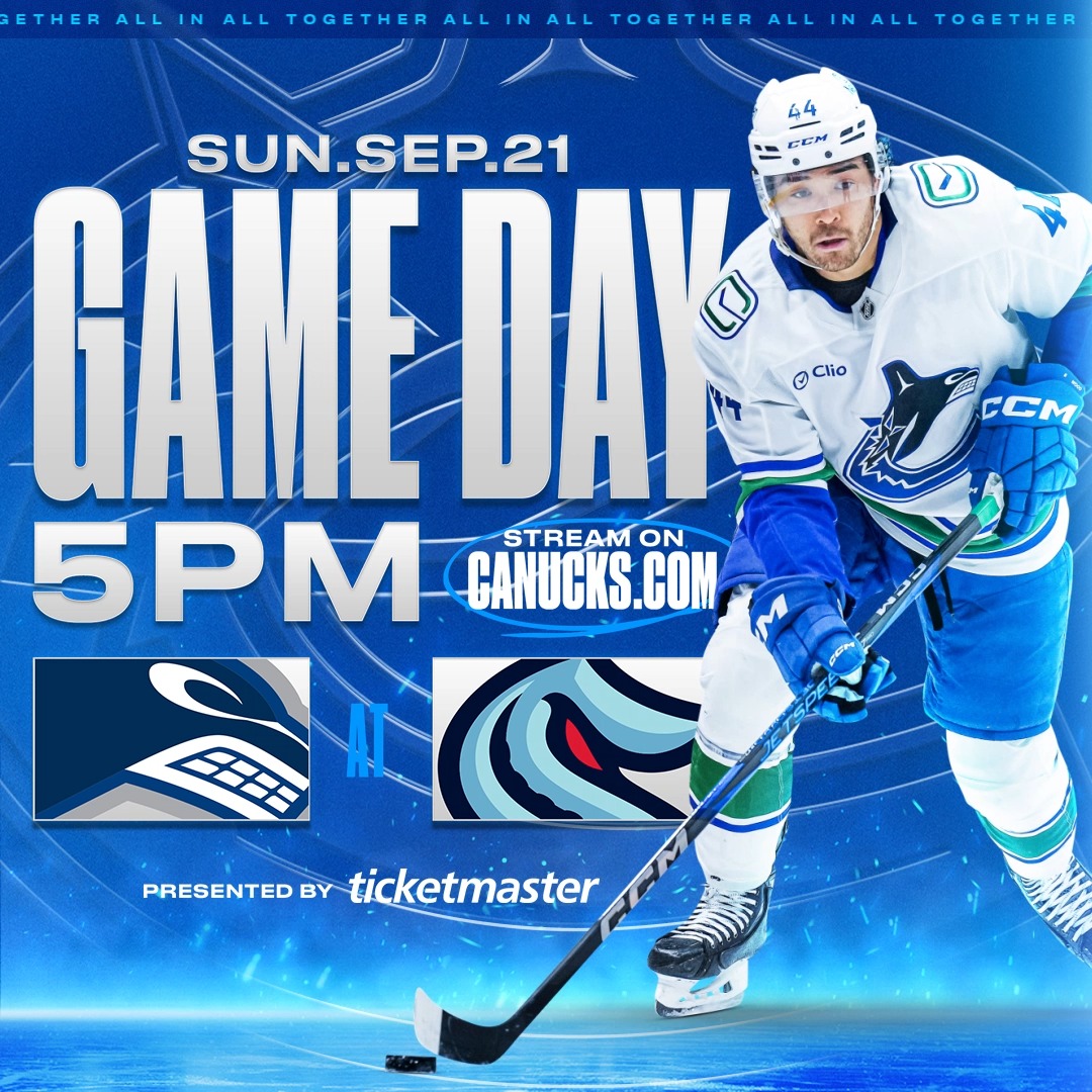 THE CANUCKS PLAY HOCKEY TONIGHT❗️ 🆚 Seattle Kraken ⏰ 5:00 PM PT 📍 Seattle, WA #Canucks | Ticketmaster Canada
