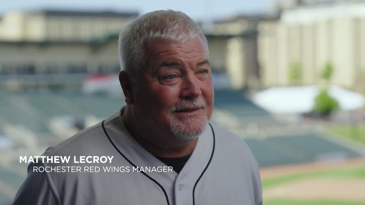 the narrator of Minor League Baseball's best call-ups ......... Rochester Red Wings manager matt lecroy