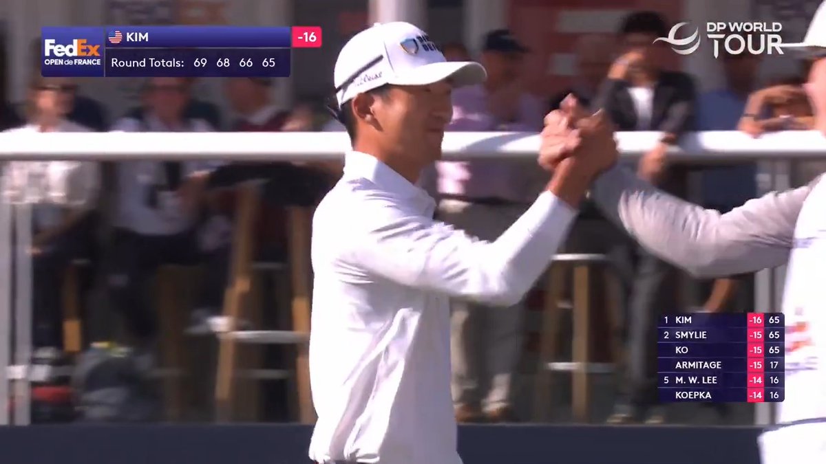 "Does it come anymore clutch than that!" A dramatic final hole for Michael Kim 💪 #FedExOpenDeFrance