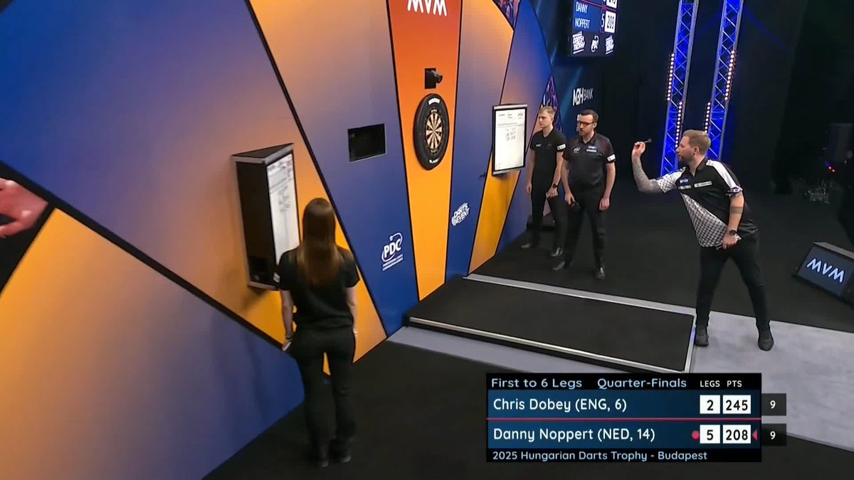 NOPPIE INTO THE SEMIS! Danny Noppert defies a 104 average from Chris Dobey to claim a 6-2 win and set up a meeting with Luke Littler! 📺 #ET12