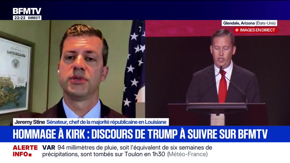 Hommage à Charlie Kirk: "La mort de Charlie Kirk est une immense perte pour beaucoup d'Américains", indique Jeremy Stine, chef de la majorité républicaine en Louisiane
