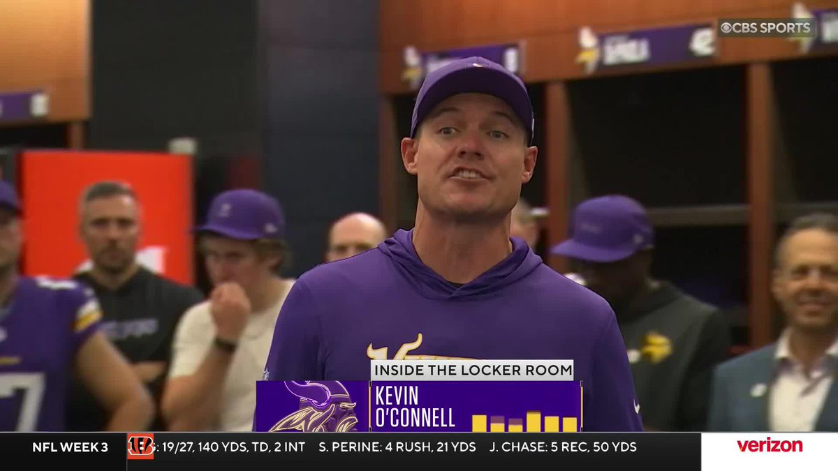 BRB RUNNING THROUGH A BRICK WALL AFTER THIS KEVIN O'CONNELL POSTGAME SPEECH Minnesota Vikings