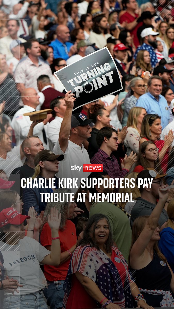 Charlie Kirk's mourners have told Sky News his message has been given a microphone, as thousands including US President Donald Trump and Vice President JD Vance gather at his memorial in Arizona. 🔗 Follow our live blog