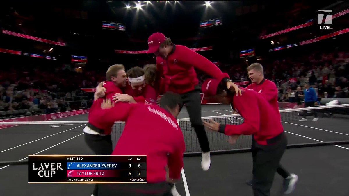 The moment Taylor Fritz scored victory for Team World 🥳🔥 #LaverCup