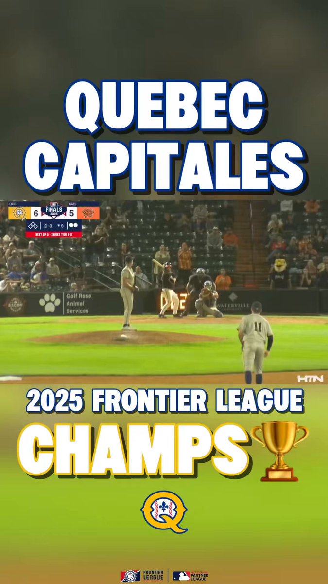 Watch the moment the Capitales de Québec became Frontier League Champions, for the fourth year in a row 🏆🏆🏆🏆