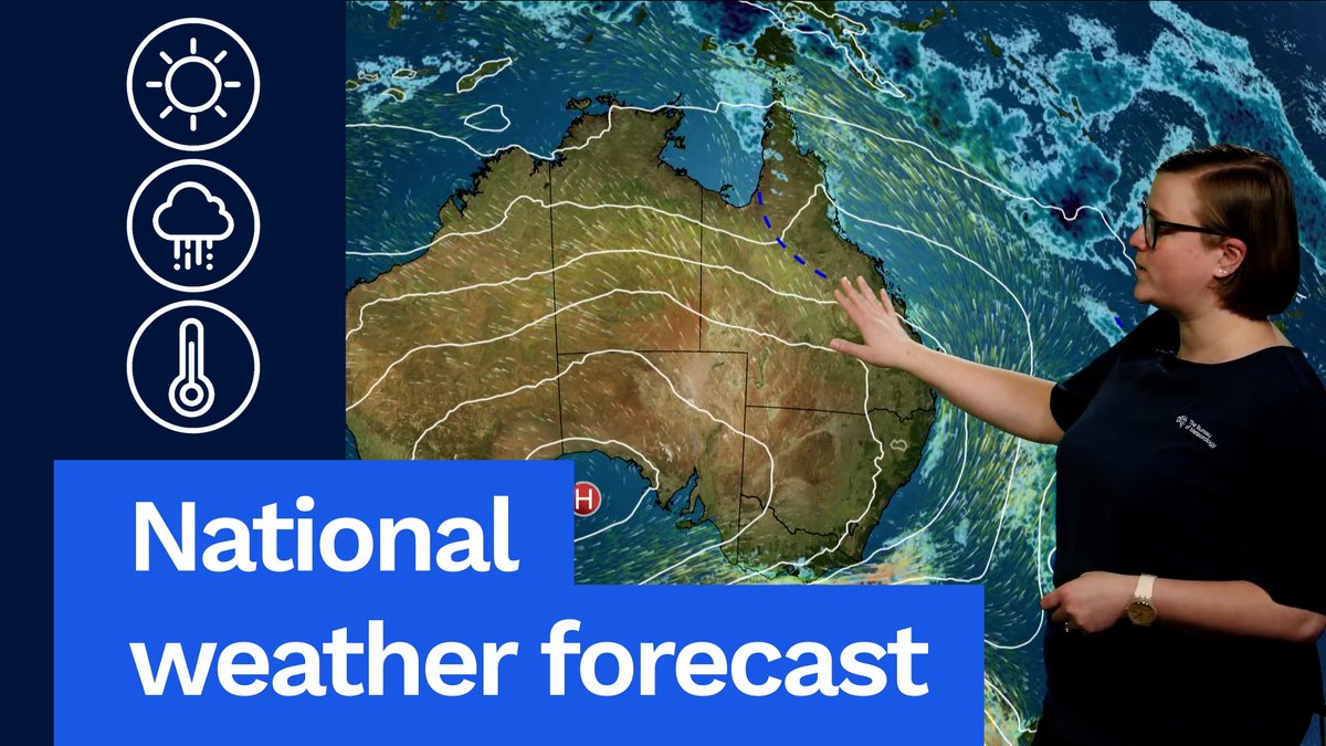 National Weather Forecast: Showers in parts of the east, hot in the west. Video current: 1:00pm AEST 22 September 2025. Latest forecasts and warnings: or the BOM Weather app.
