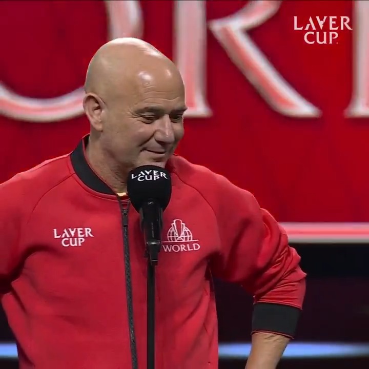 A proud captain ❤️ @andreagassi | #LaverCup