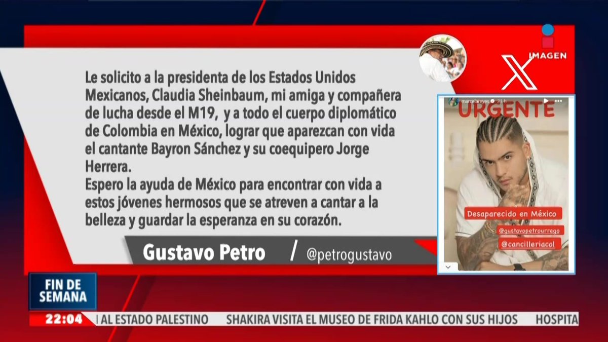 El cantante colombiano Byron Sánchez Salazar, mejor conocido como “B-King”, desapareció el pasado 16 de septiembre cuando acudió a un gimnasio en #Polanco. #EsNoticia #ImagenNoticias Fin de Semana con Enrique Sánchez