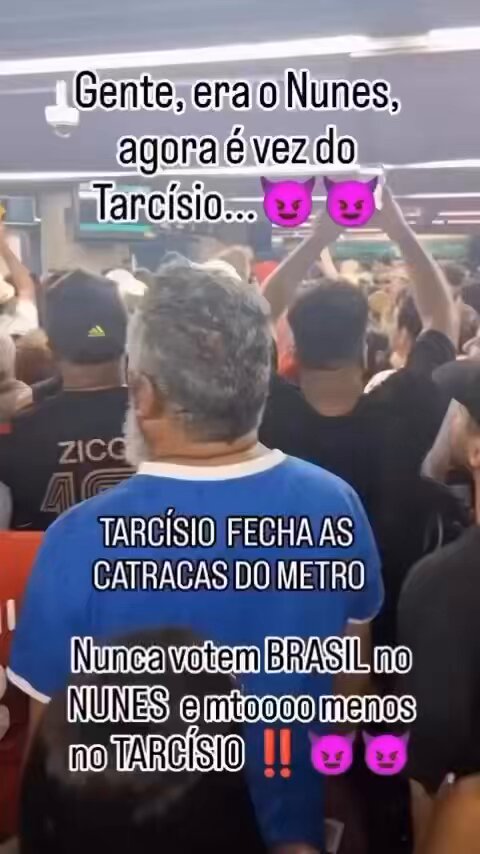Ricardo Nunes e Tarcísio agiram contra as manifestações democráticas deste domingo 21/9, ou ameaçando com a guarda municipal ou trancando as catracas do metrô e pondo barricada para atrapalhar a volta dos manifestantes para casa. Agem como ditadores. SEM ANISTIA QUEREMOS JUSTIÇA!