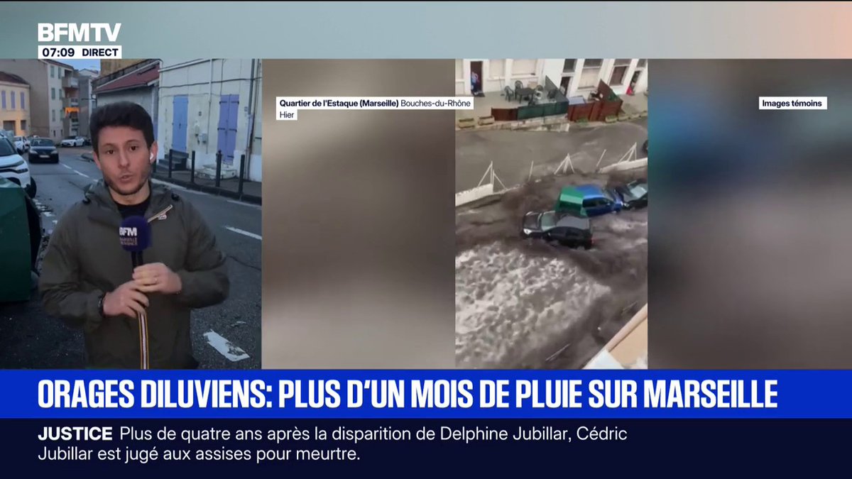Orages diluviens ร Marseille: des dรฉgรขts encore visibles lundi matin dans la citรฉ phocรฉenne
